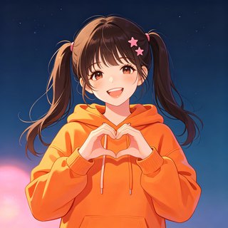夜色ai人设头像-元气甜妹款