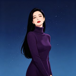 夜色ai人设头像-高冷御姐款